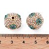 Golden Plated Alloy Rhinestone Beads FIND-E046-14G-02-3