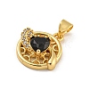 Rack Plating Brass Micro Pave Cubic Zirconia Pendants KK-G513-23A-03G-2