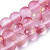 Frosted Spray Painted Glass Beads Strands GLAA-N035-03C-C04-1