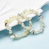Unisex Chip Natural New Jade Beaded Stretch Bracelets BJEW-S143-50-6