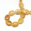 Faceted Oval Natural Topaz Jade Beads Strands X-G-R303-10-2