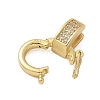 Brass Micro Pave Clear Cubic Zirconia Twister Clasps KK-P293-02B-G-2
