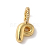 Brass Micro Pave Cubic Zirconia Pendants KK-K345-13P-G-1