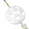 201 Stainless Steel Paw Print Shape & Rainbow Crystal Glass Hanging Suncatcher HJEW-JM04679-4