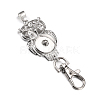 Alloy Rhinestone Snap Keychain Making KEYC-WH0018-58-1