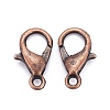 Red Copper Tone Zinc Alloy Lobster Claw Clasps X-E102-NFR-3