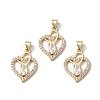 Brass Micro Pave Cubic Zirconia Pendants KK-E003-03G-2