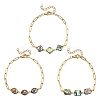 Abalone Shell/Paua Shell Beads Link Bracelets BJEW-JB13824-3
