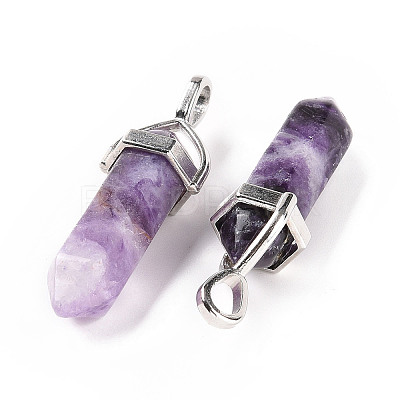 Natural Quartz Crystal Double Terminated Pointed Pendants G-F295-05Q-1