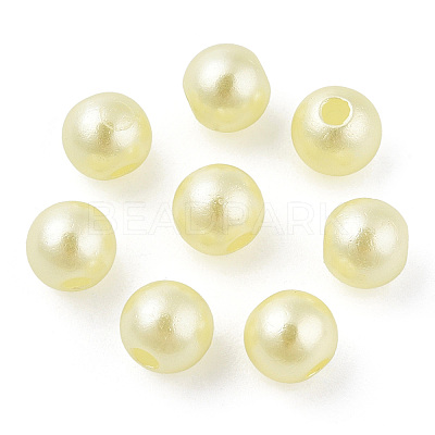 Spray Painted ABS Plastic Imitation Pearl Beads OACR-T015-05A-20-1