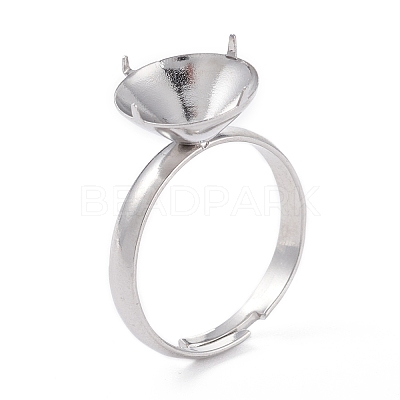 Tarnish Resistant Adjustable 304 Stainless Steel Finger Rings Components STAS-F274-05P-1