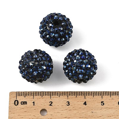 Chunky Resin Rhinestone Bubblegum Ball Beads RESI-M011-11-1