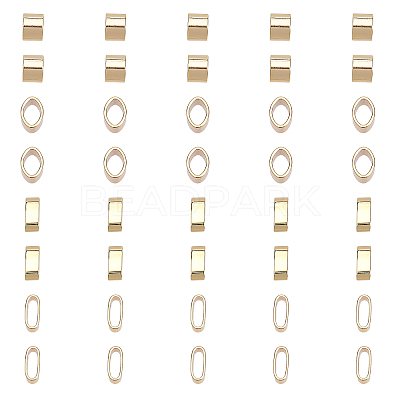 40Pcs 2 Styles Brass Slide Charms/Slider Beads KK-CA0002-08-1