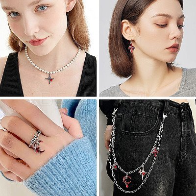 24Pcs 6 Styles Alloy Resin Pendants FIND-TA0009-58-1