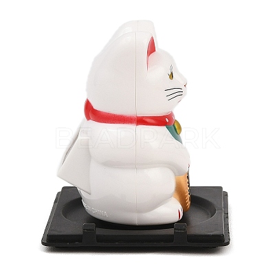 ABS Plastic Solar Powered Maneki-neko Figurines DJEW-B017-01B-01-1