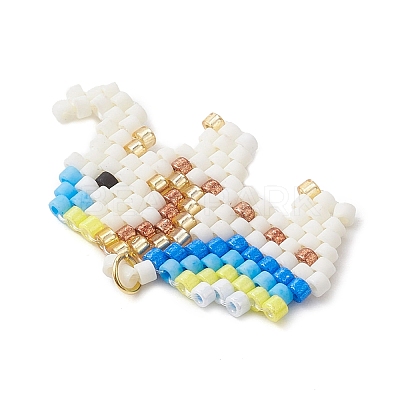 Seed Beads Beaded Pendants PALLOY-MZ00250-02-1