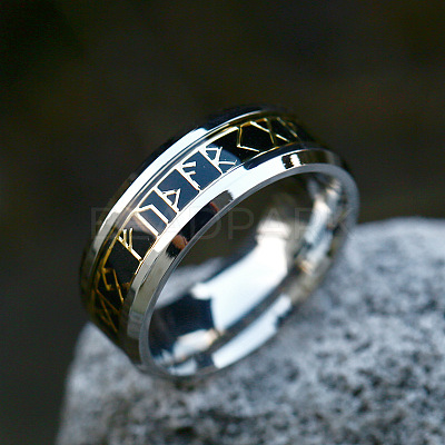 316L Surgical Stainless Steel Words Finger Rings FIND-PW0020-12B-P-1