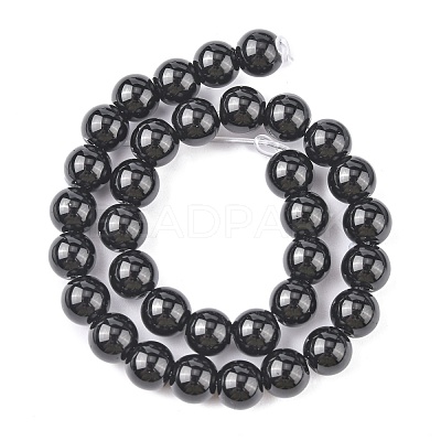 Synthetic Black Stone Beads Strands X-G-G088-6mm-1