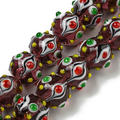Handmade Lampwork Beads Strands LAMP-N025-05E-1