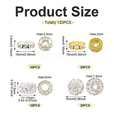 Pave Disco Ball Beads RB-TA0001-18B-1