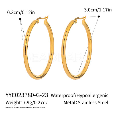 Stainless Steel Hoop Earrings CL5372-3-1