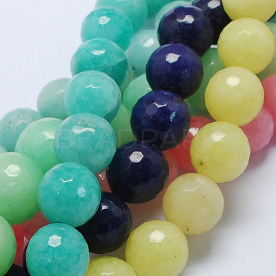 Natural White Jade Bead Strands G-R166-14mm-M2-1