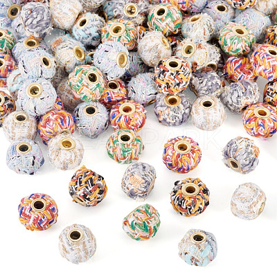 100Pcs Vintage Straight Hole Small Fragrant Fabric Beads FIND-TA0006-79-1