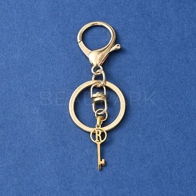 304 Stainless Steel Initial Letter Key Charm Keychains KEYC-YW00004-18-1