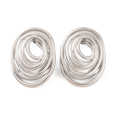 Tarnish Resistant 304 Stainless Steel Stud Earrings EJEW-G395-07P-1