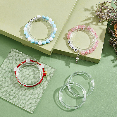 20Pcs Small Transparent Shelf Bangle Organizer Bracelet Displays Stand Jewelry Holder BDIS-PH0001-04-1