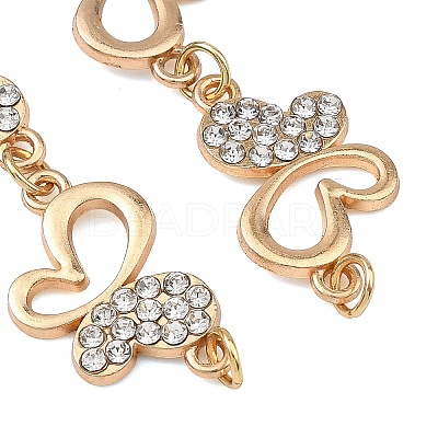 Alloy Crystal Rhinestone Hollow Butterfly Link Chain Bracelet Making AJEW-JB01648-1
