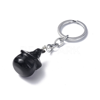 Natural Obsidian Keychains KEYC-P011-04P-07-1