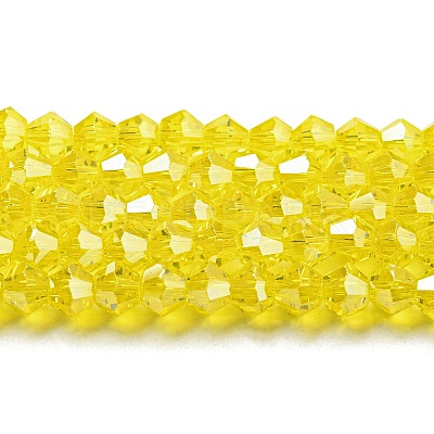 Transparent Electroplate Glass Beads Strands GLAA-F029-4mm-C21-1