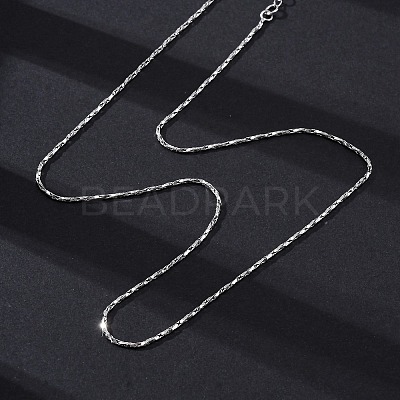 Brass Twisted Boston Link Chains Necklaces for Women NJEW-D302-60P-1