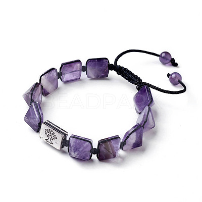Natural Amethyst Braided Bead Bracelets BJEW-I273-J01-1