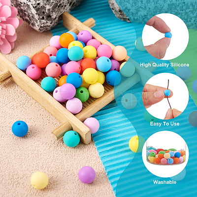 140Pcs 14 Colors Food Grade Eco-Friendly Silicone Beads SIL-TA0001-24-1