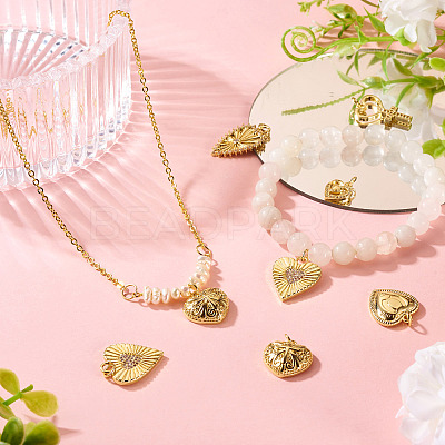 6Pcs 6 Styles Brass Pendants KK-TA0002-23-1