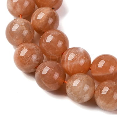 Round Natural Sunstone Beads Strands G-F222-33-10mm-01-1