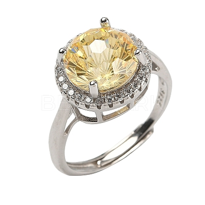 925 Sterling Silver Micro Pave Cubic Zirconia Finger Rings RJEW-B134-01A-01-1