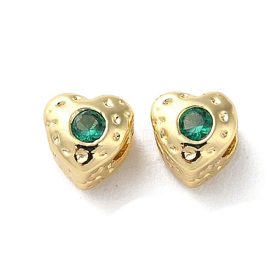 Valentine's Day Brass Micro Pave Cubic Zirconia Beads KK-P256-10G-04-1