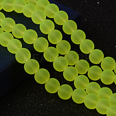 Baking Paint Transparent Glass Bead Strands GLAA-S031-10mm-30-1