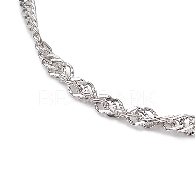 304 Stainless Steel Singapore Chain Slider Bracelet Making AJEW-JB01328-02-1