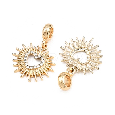 Alloy Crystal Rhinestone European Dangle Charms AL-CBAC2D3-19G-1