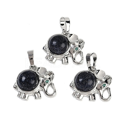 Synthetic Blue Goldstone Pendants G-I374-A-P06-1