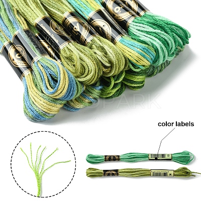 12 Skeins 6 Colors 6-Ply Polyester Embroidery Floss OCOR-FS0001-01B-04-1