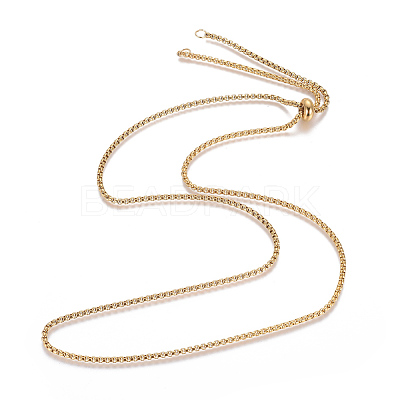 Ion Plating(IP) Adjustable 304 Stainless Steel Slider Necklaces MAK-L026-05A-G-1