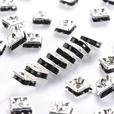 Brass Rhinestone Spacer Beads RSB072-04S-1