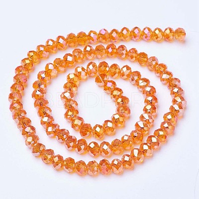 Electroplate Glass Beads Strands X-EGLA-A034-T4mm-B16-1