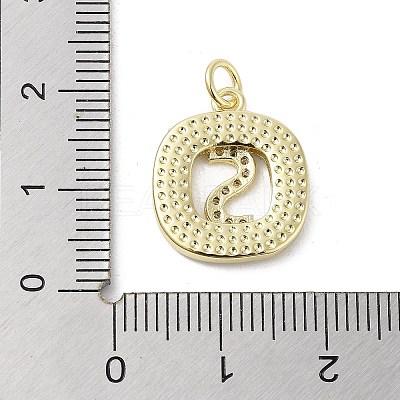 Rack Plating Brass Micro Pave Clear Cubic Zirconia Pendants KK-E102-33G-S-1