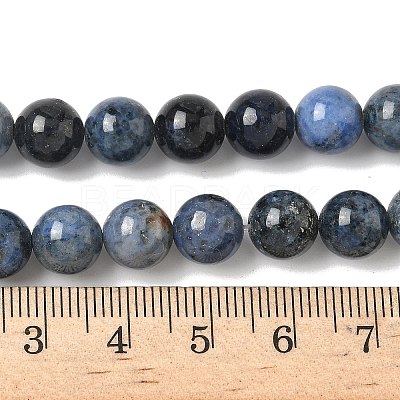Natural Grade AA Dumortierite Quartz Round Bead Strands G-P075-43-8mm-1